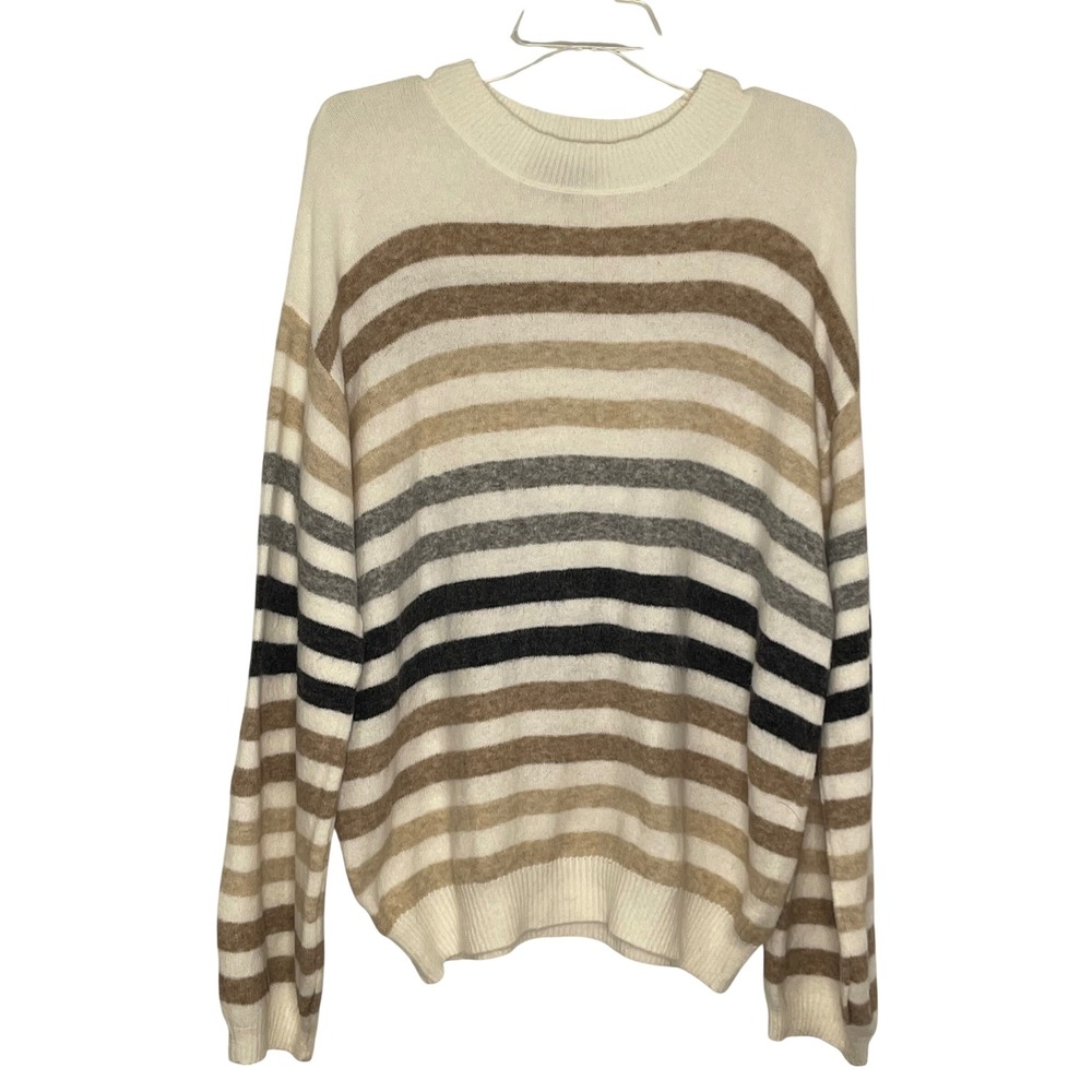 Ann Taylor Weekend Collection Women's Medium Striped Crew Neck Sweater Pullover